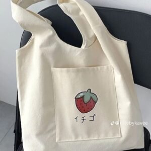 Strawberry Pocket Tote Bag