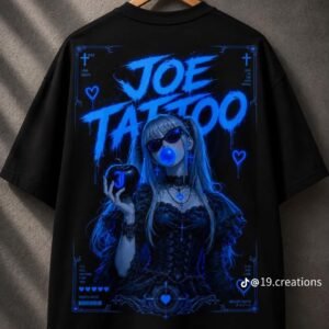 Joe Tattoo Blue Oversized T-Shirt